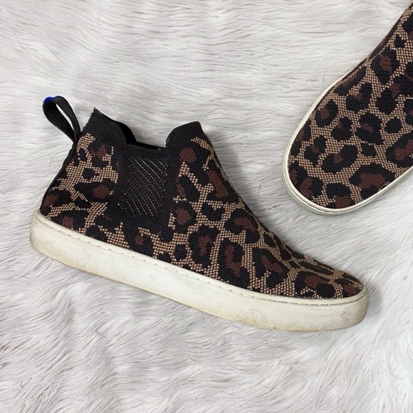 Rothy's Shoes - Rothy's Wildcat Brown Tan The Chelsea High Tops Cheetah Print Sneakers